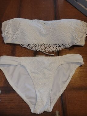 Hot Water White Crochet Bikini Set